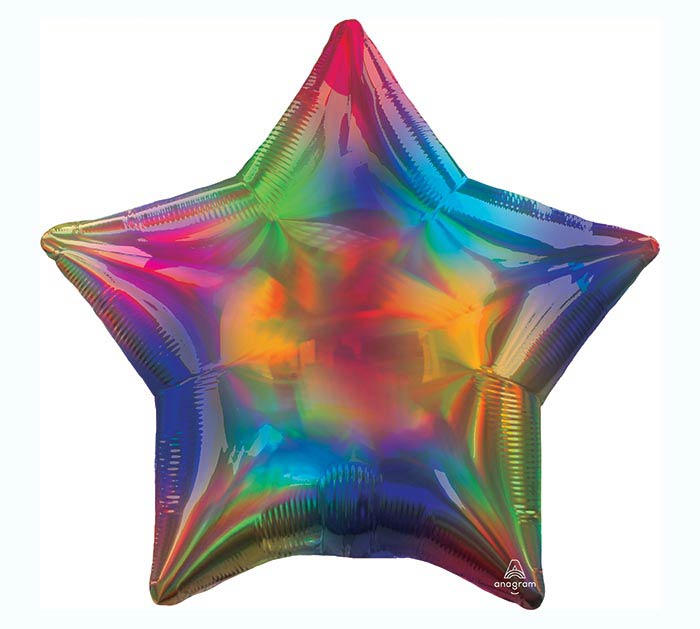 Rainbow Star Mylar Balloon